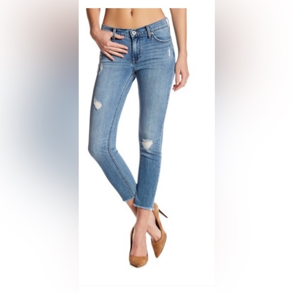 Women's Distressed Blue Jeans